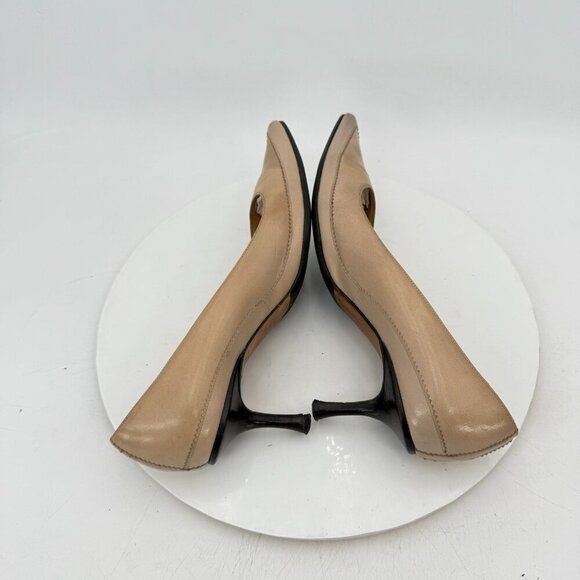 Jimmy Choo Women Size Eu 38 US 8 Creme brown Leather Pointed Toe Heel Shoes - Picture 6 of 12